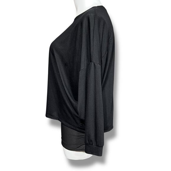 Old Navy Active Womens T Shirt Top Pullover Keyhole Back Long Sleeve Black XXL - Picture 6 of 9